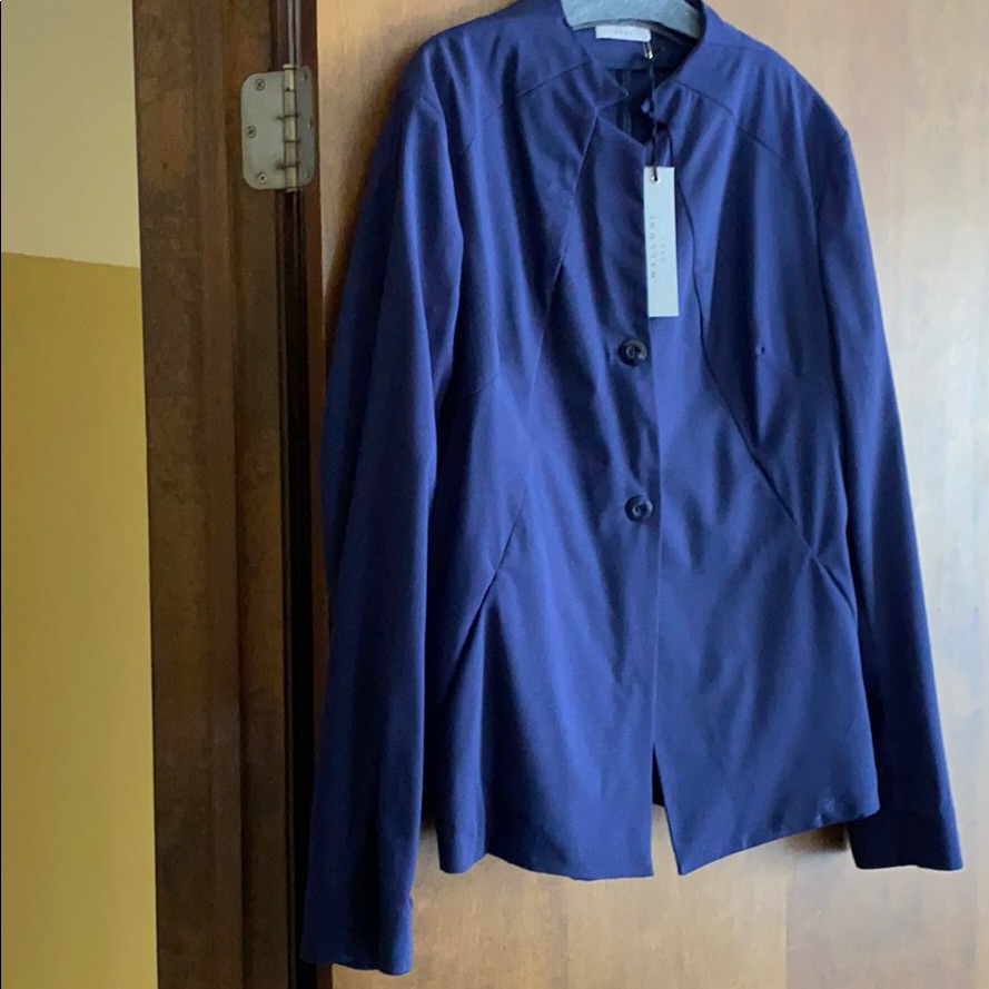 Malloni Dark Blue Virgin Wool Stretch Blazer New Made In Italy New